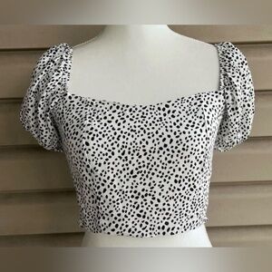 Altar'd State Black and White Spotted Crop Top